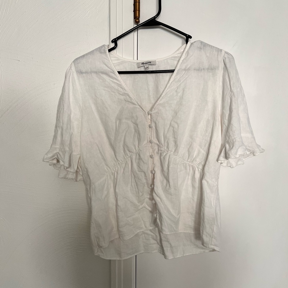 Adorable linen blend Madewell top